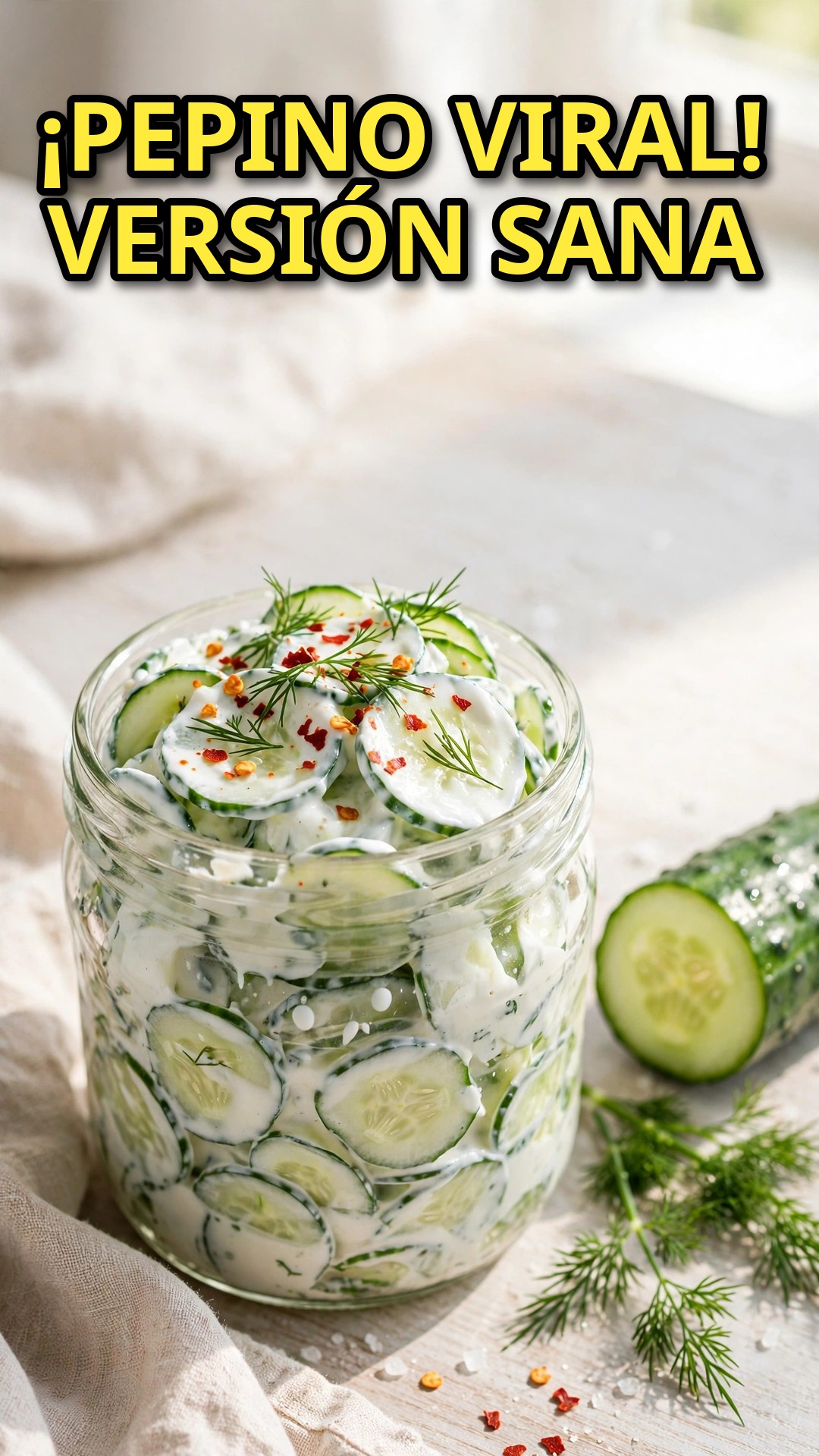Ensalada de Pepino Viral en Versión Sana: La del Frasco, Sin Mayonesa 🥒